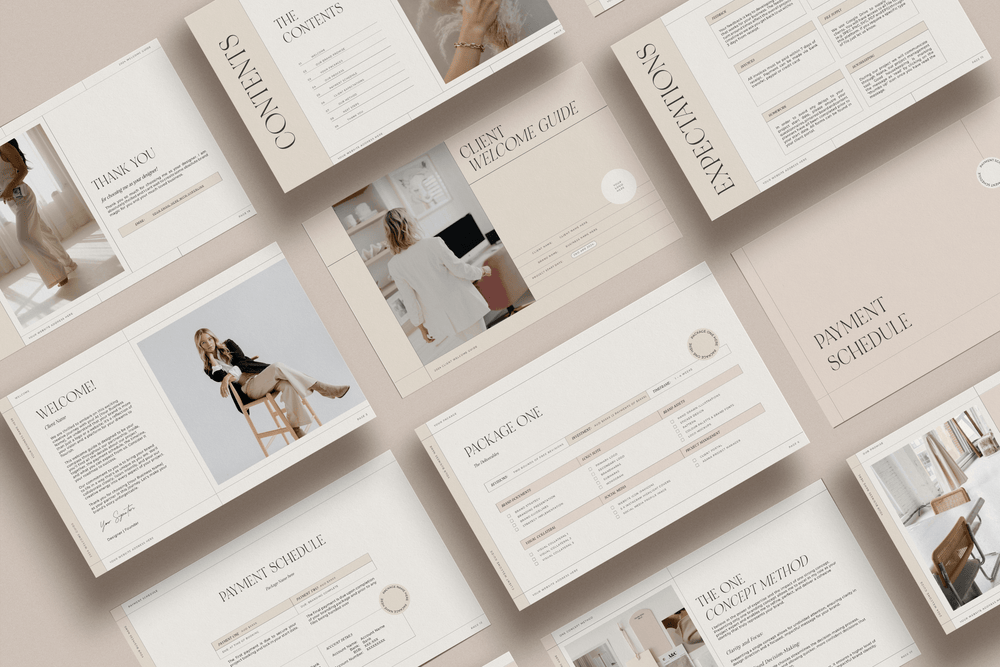 Client Welcome Guide Template in Canva by Sunday Lane Studio - Branding Design Templates Guidelines and more for Brand Graphic & Website Designers - Twenty Two