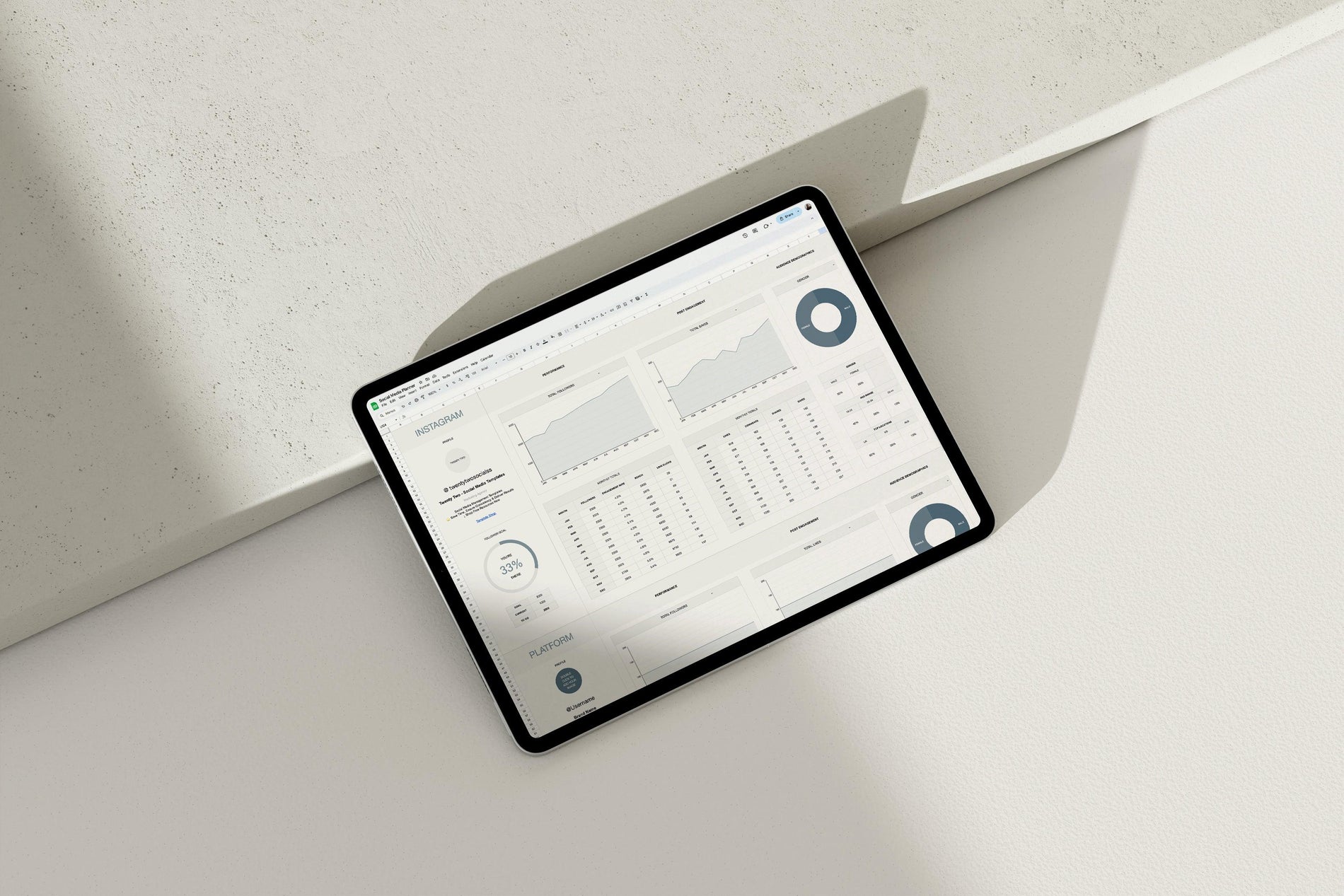 Best social media content planner 2025 -  Google Sheets Template for social media marketing and Instagram posts, content strategy planner, feed preview, and analytics