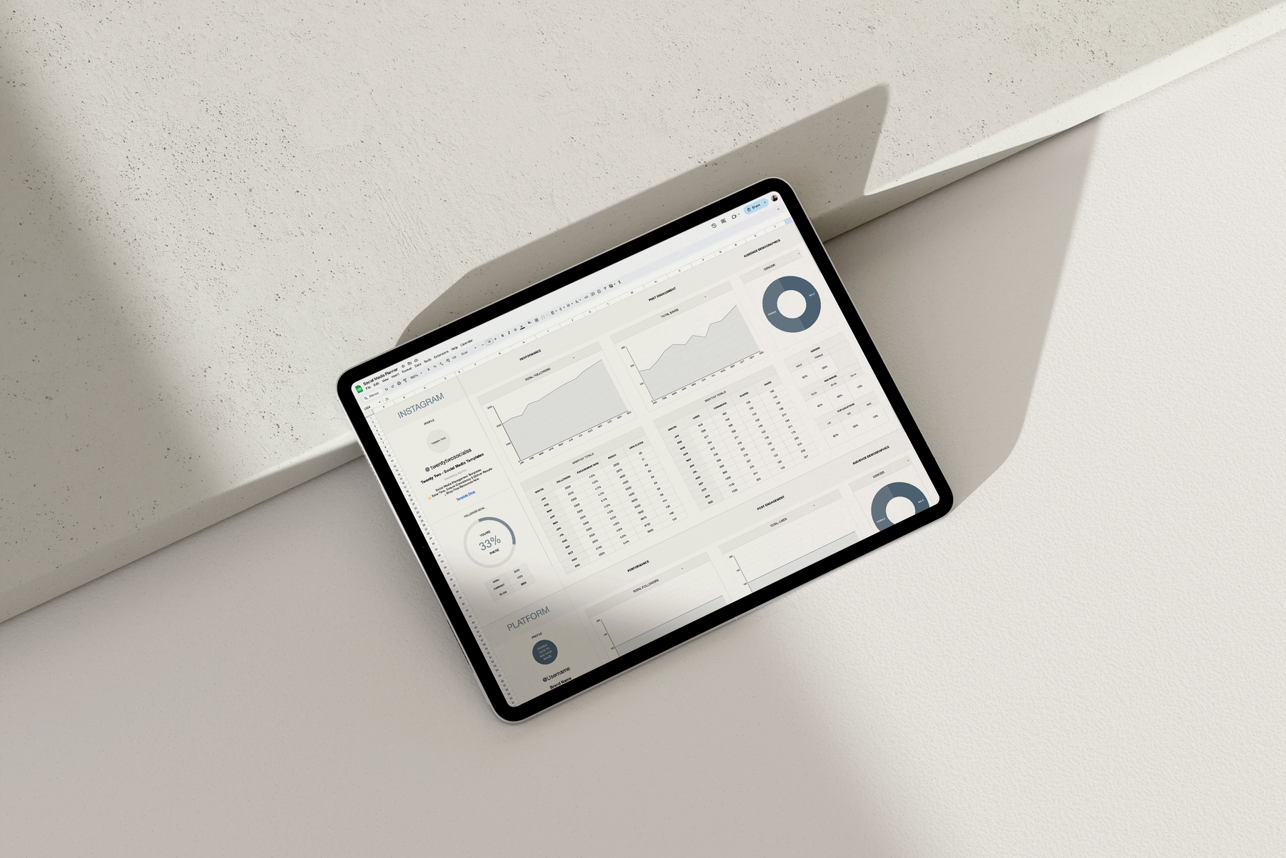 Best Social Media Content Planner 2026 — Google Sheets template for social media marketing, Instagram posts, content calendars, strategy planning, feed previews, and analytics.