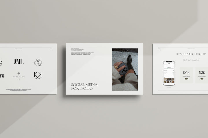 social media portfolio template for smm social media marketing managers - customise in canva 