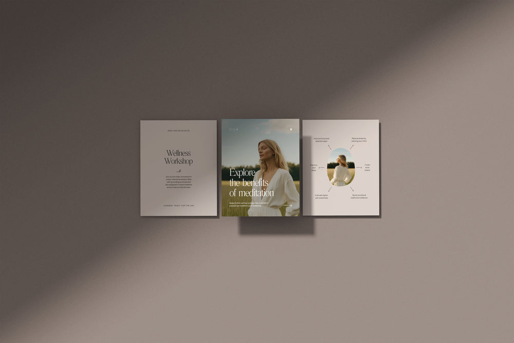 Instagram posts and carousel template designs for wellness brands and self-care businesses. Aesthetic Instagram grid layout perfect for social media templates in Canva. These Instagram post designs are ideal for wellness posts, wellness templates, and self care templates. Editable Instagram post template pack for content creators, coaches, and lifestyle brands.