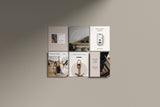 Instagram post templates in square and portrait dimension for yoga instructors pilates studios or wellness coaches