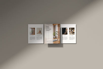 Instagram post templates in square and portrait dimension for yoga instructors pilates studios or wellness coaches
