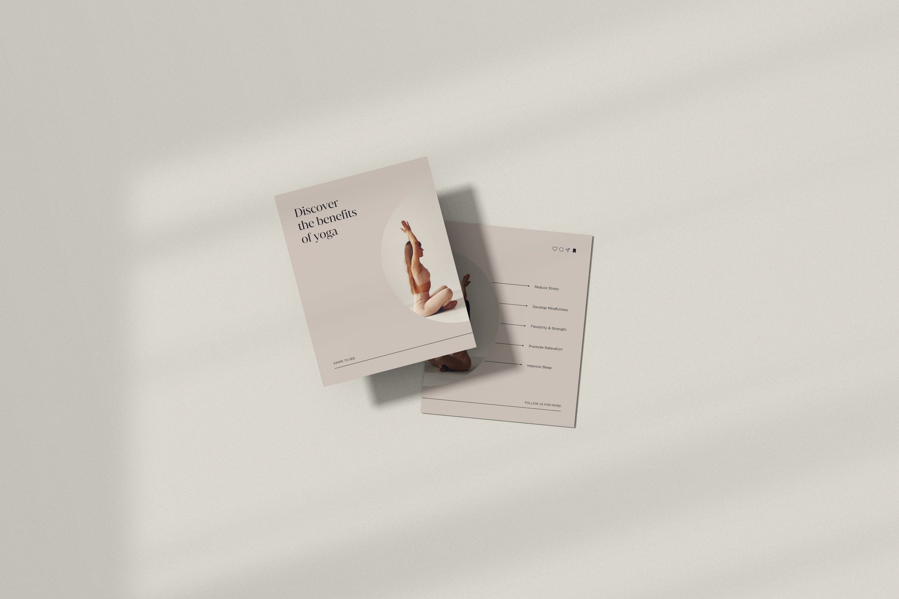 Instagram post templates in square and portrait dimension for yoga instructors pilates studios or wellness coaches