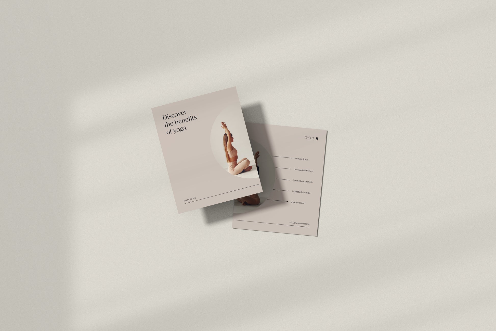 Instagram post templates in square and portrait dimension for yoga instructors pilates studios or wellness coaches